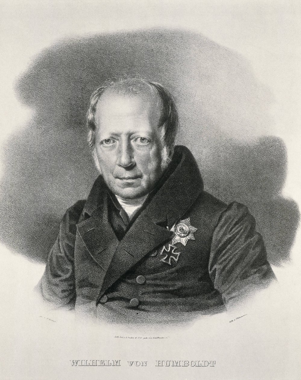 HUMBOLDT, Wilhem von (1767-1835). Niemiecki mąż stanu i filozof. Litografia. autorstwa Artist Unknown