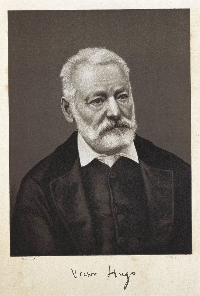 Hugo, Victor (1802-1885). Francuski pisarz romantyczny. Litografia autorstwa Artist Unknown