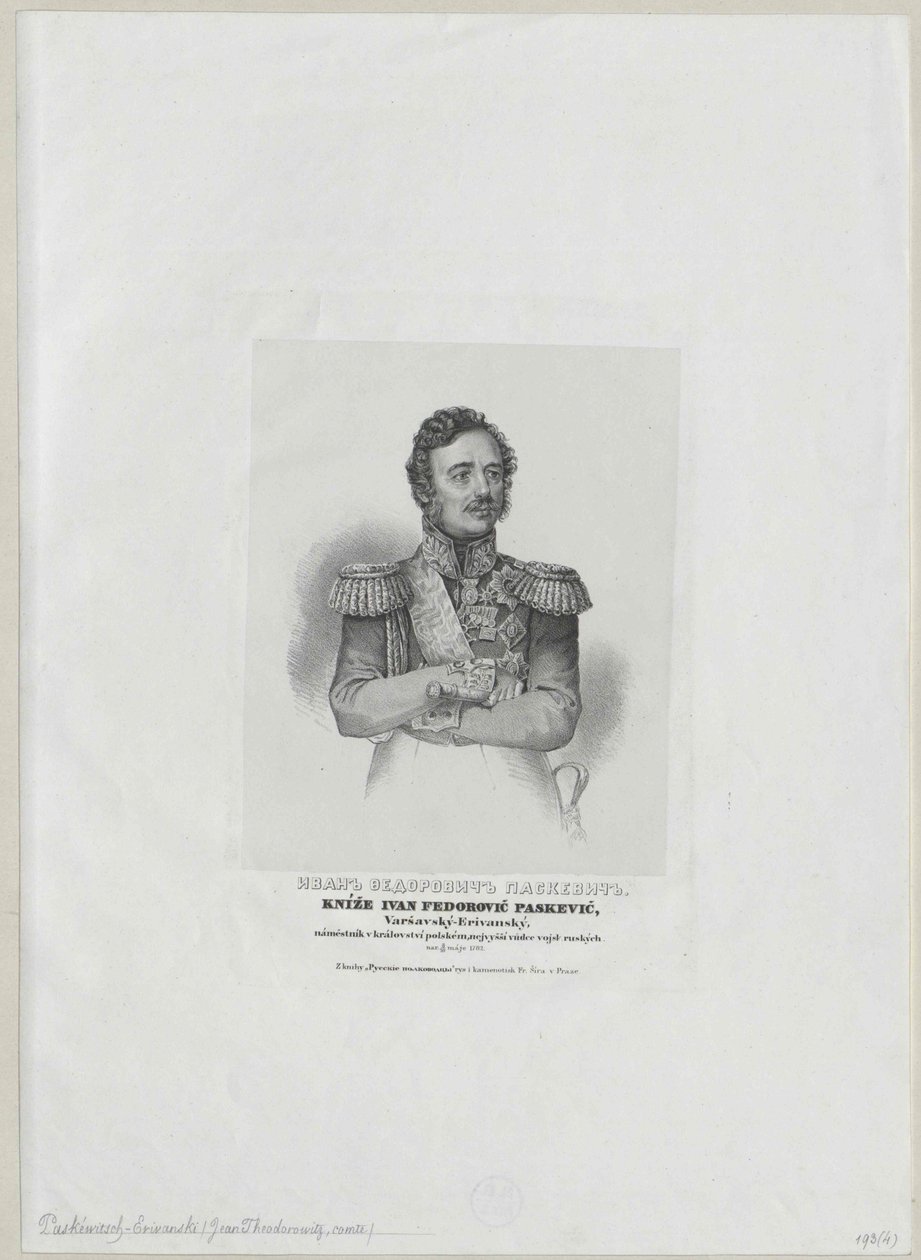 Ivan hrabia Paskevich-Erivan autorstwa Artist Unknown