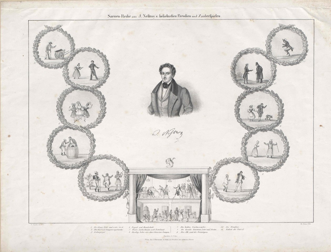 Johann Nestroy (druk) autorstwa Artist Unknown
