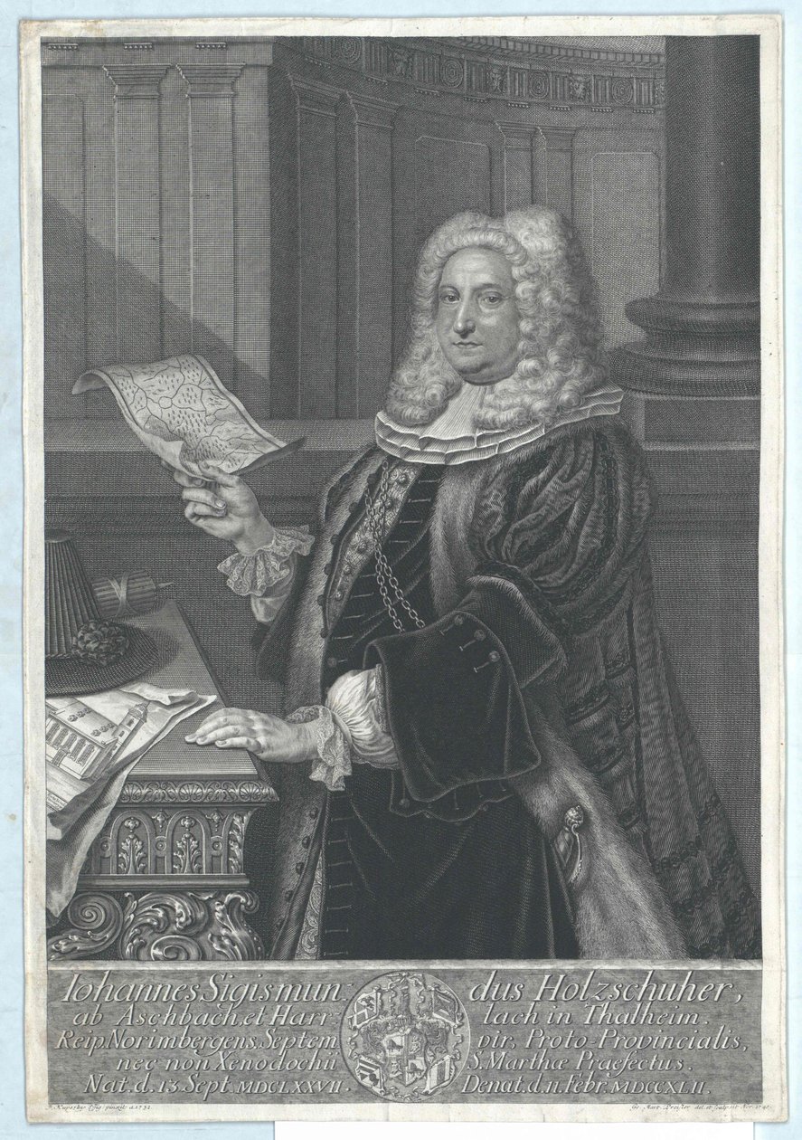 Johann Sigismund Holzschuher von Aspach i Harrlach na Thalheim autorstwa Artist Unknown