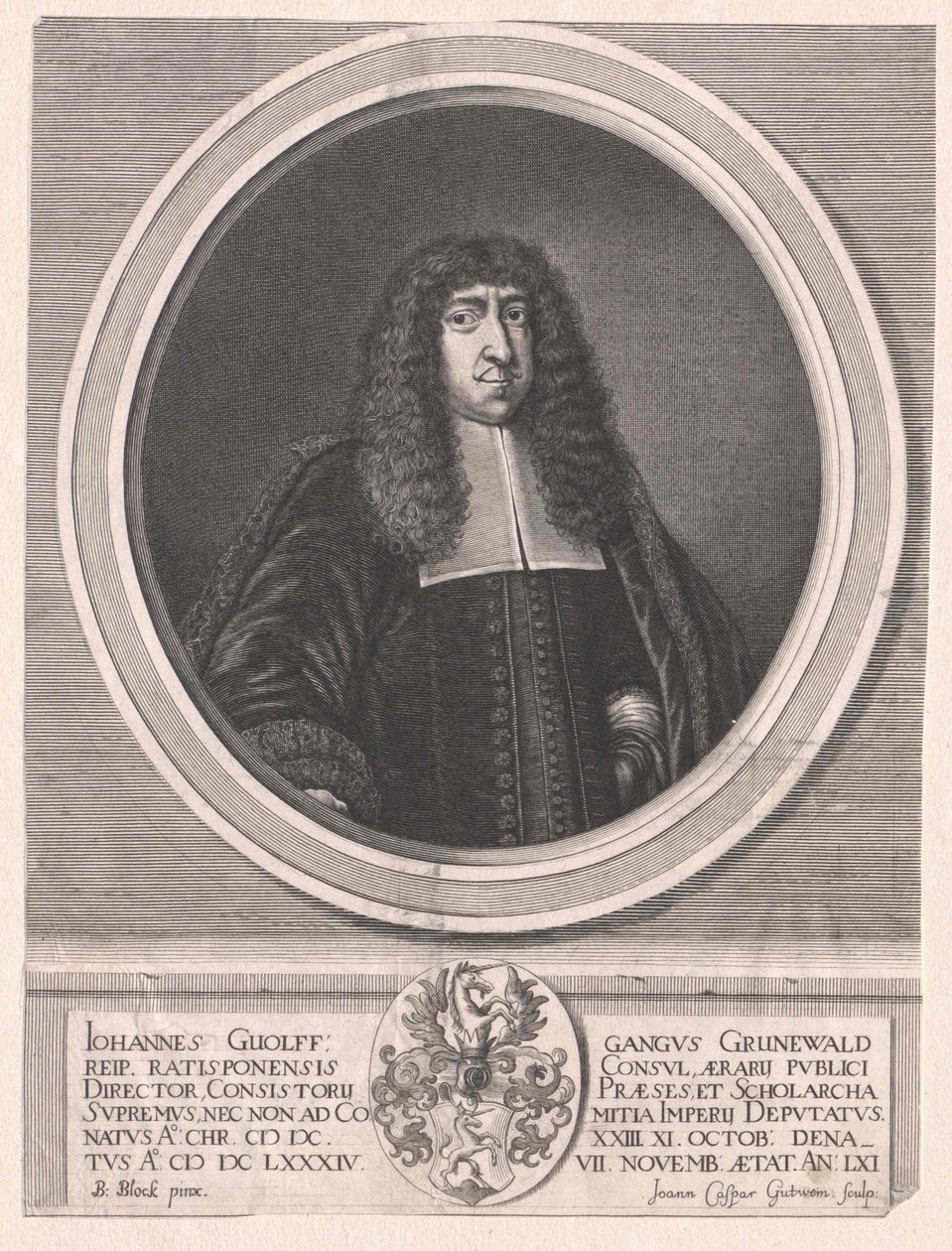 Johann Wolfgang Gruenewald (druk) autorstwa Artist Unknown