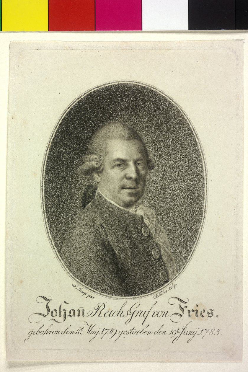 Johann hrabia Fries (druk) autorstwa Artist Unknown