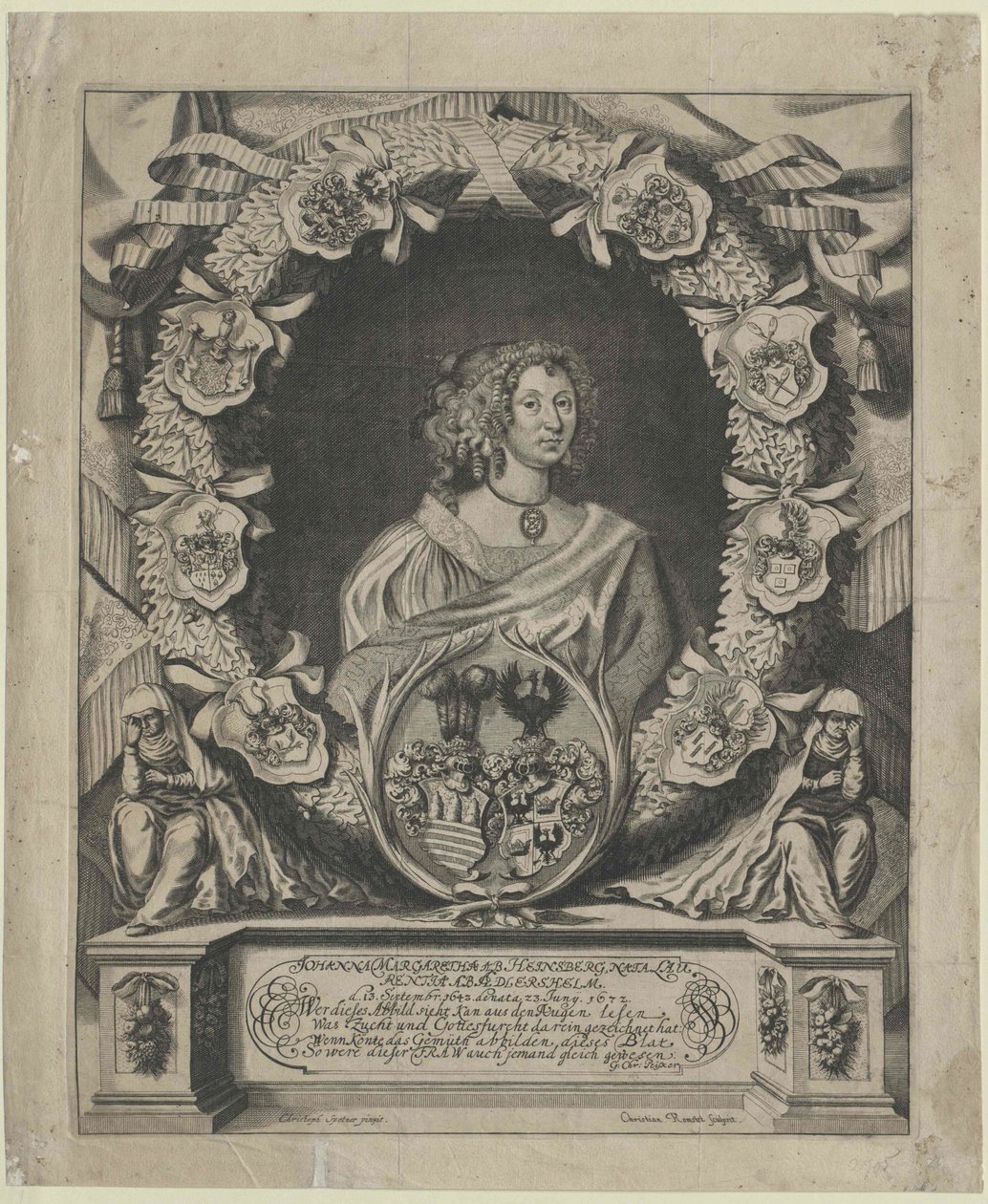 Johanna Margaretha von Lorenz-Adlershelm (druk) autorstwa Artist Unknown