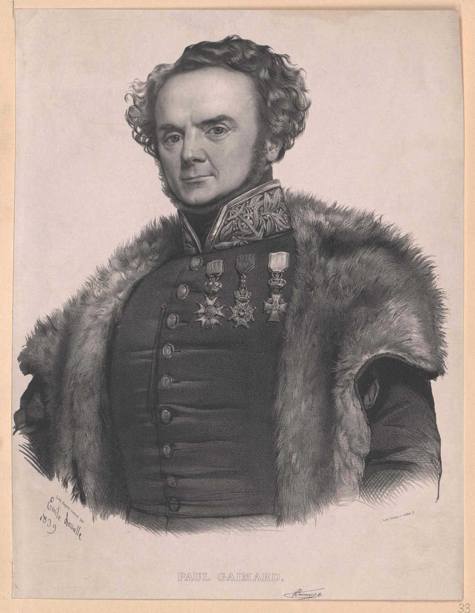 Joseph Paul Gaimard (druk) autorstwa Artist Unknown