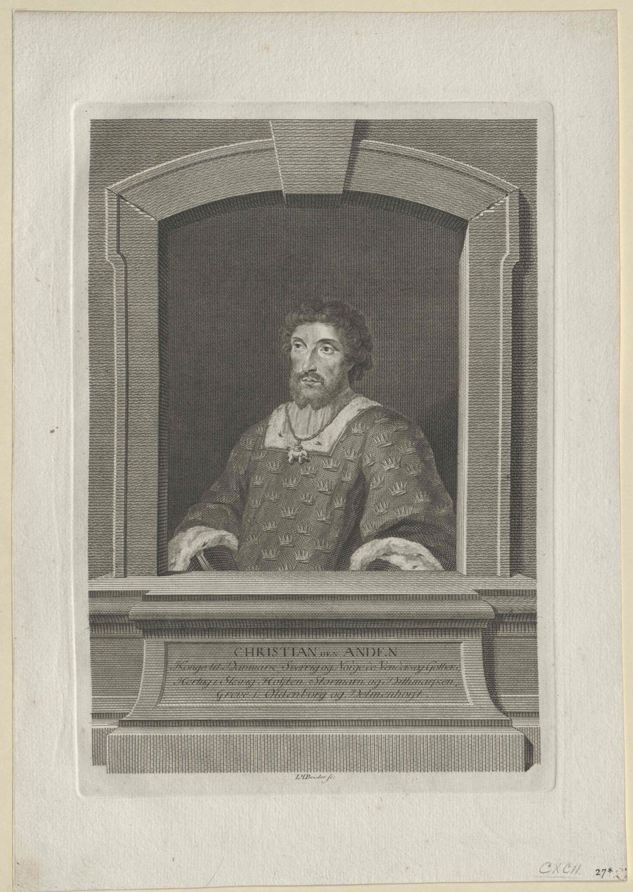 Król Danii Chrystian II autorstwa Artist Unknown