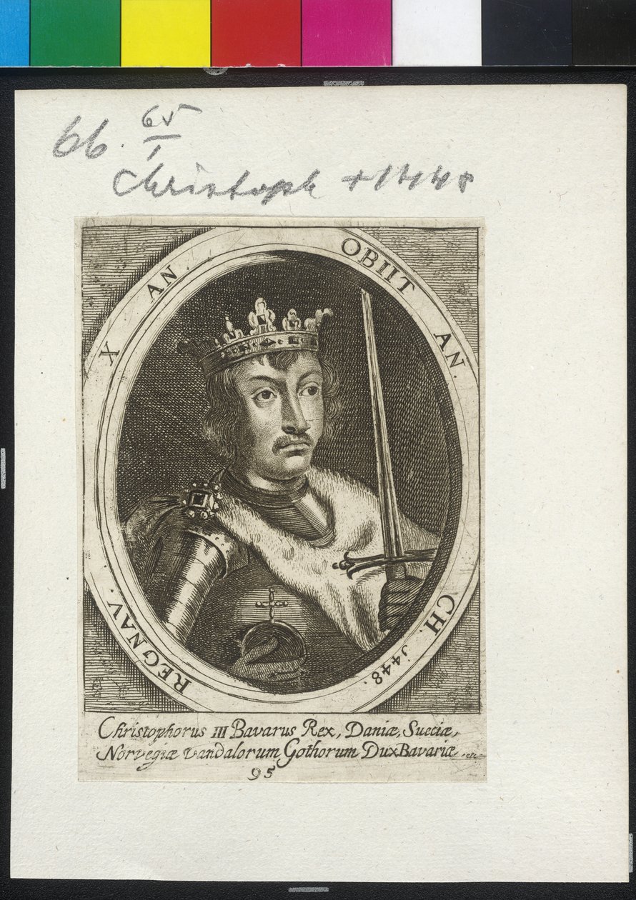 Król Danii i Szwecji Krzysztof III autorstwa Artist Unknown