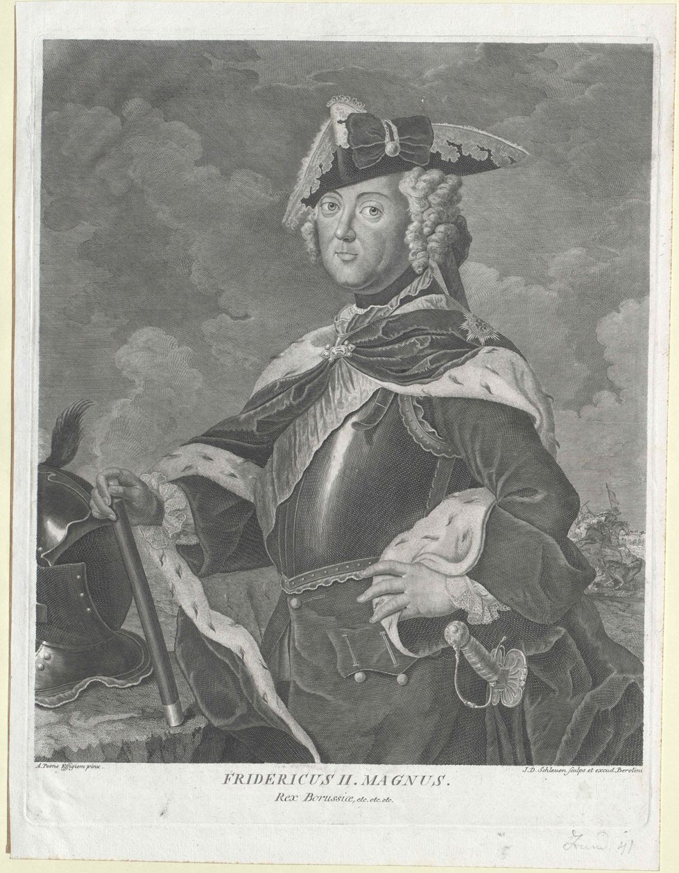 Król Prus Fryderyk II autorstwa Artist Unknown