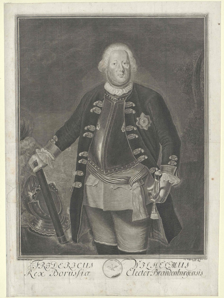 Król Prus Fryderyk Wilhelm I autorstwa Artist Unknown