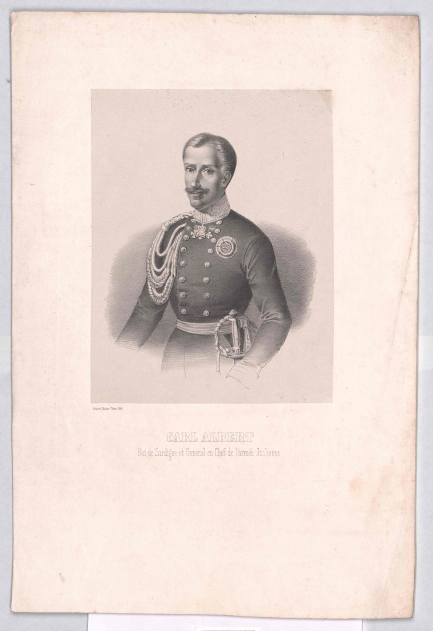 Król Sardynii Karol Albert autorstwa Artist Unknown