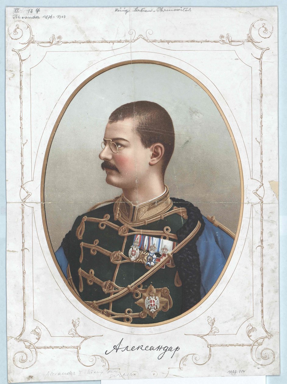 Król Serbii Aleksander I autorstwa Artist Unknown