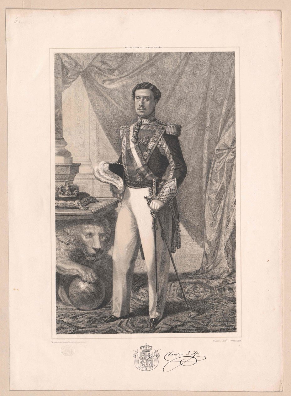 Król Hiszpanii Franciszek autorstwa Artist Unknown