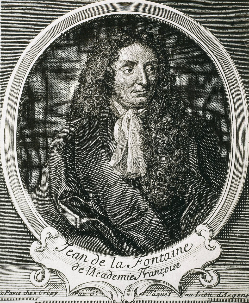LA FONTAINE, Jean de (1621-1695). Angielski pisarz. Akwaforta autorstwa Artist Unknown