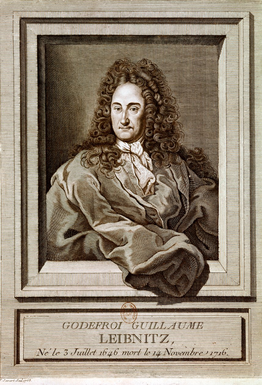 LEIBNITZ Gottfried Wilhelm von: Portret (akwaforta) autorstwa Artist Unknown