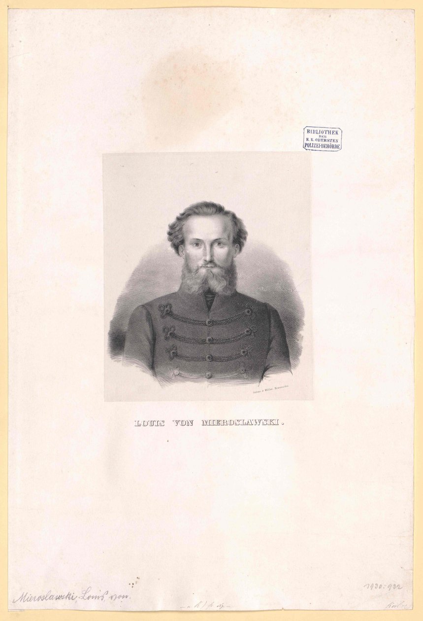 Louis de Mieroslawski autorstwa Artist Unknown