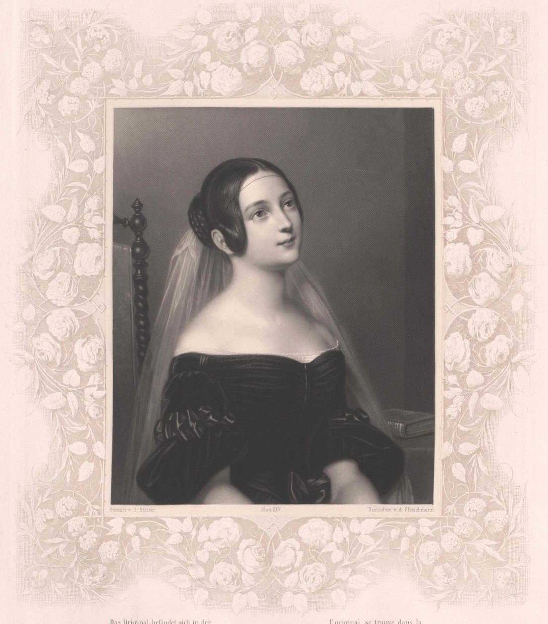 Louise baronowa von Neubeck (druk) autorstwa Artist Unknown