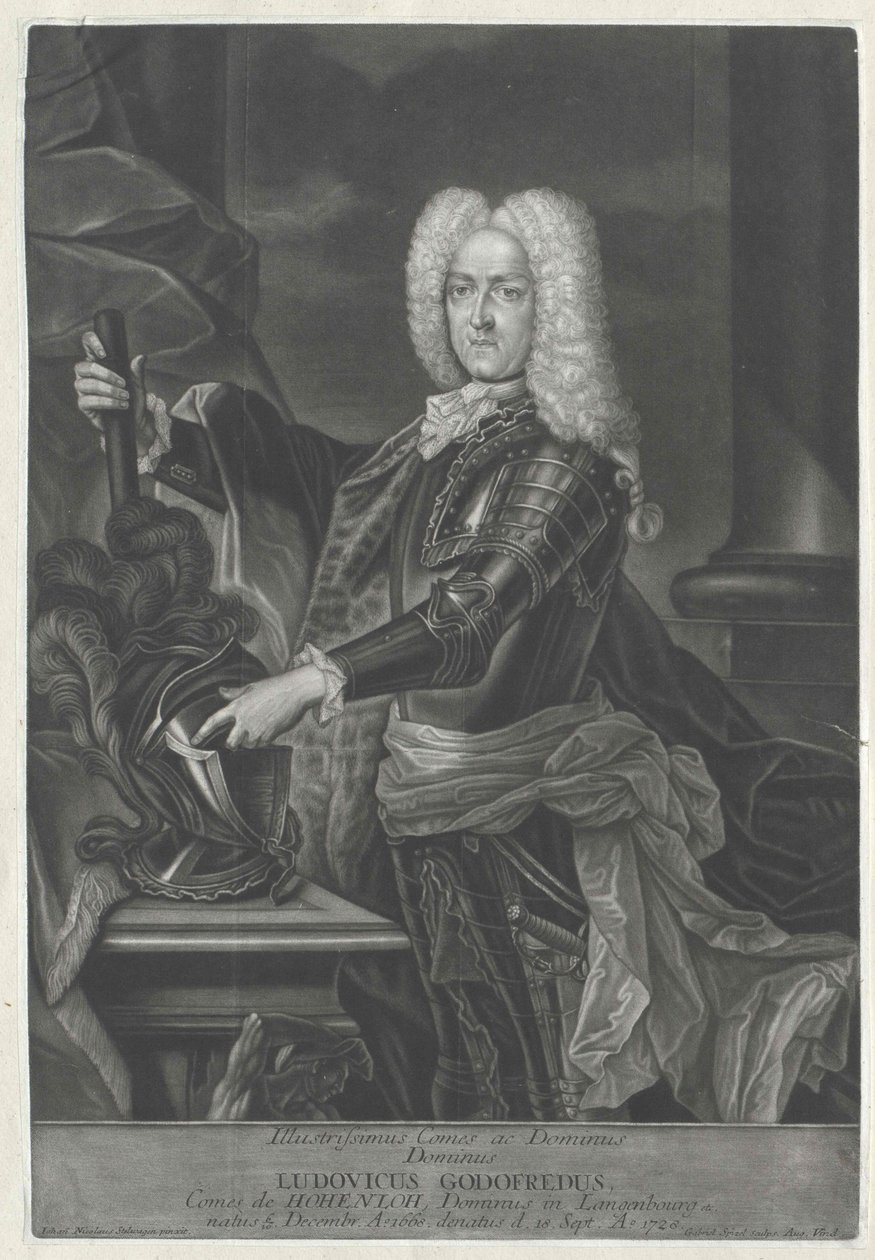 Ludwig Gottfried hrabia Hohenlohe-Waldenburg-Pfedelbach autorstwa Artist Unknown