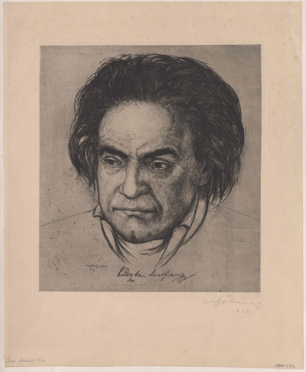 Ludwig van Beethoven (druk) autorstwa Artist Unknown