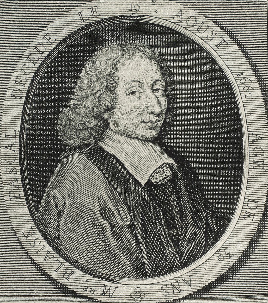 PASCAL, Blaise (1623-1662). Francuski matematyk, fizyk i filozof. Rycina autorstwa Artist Unknown