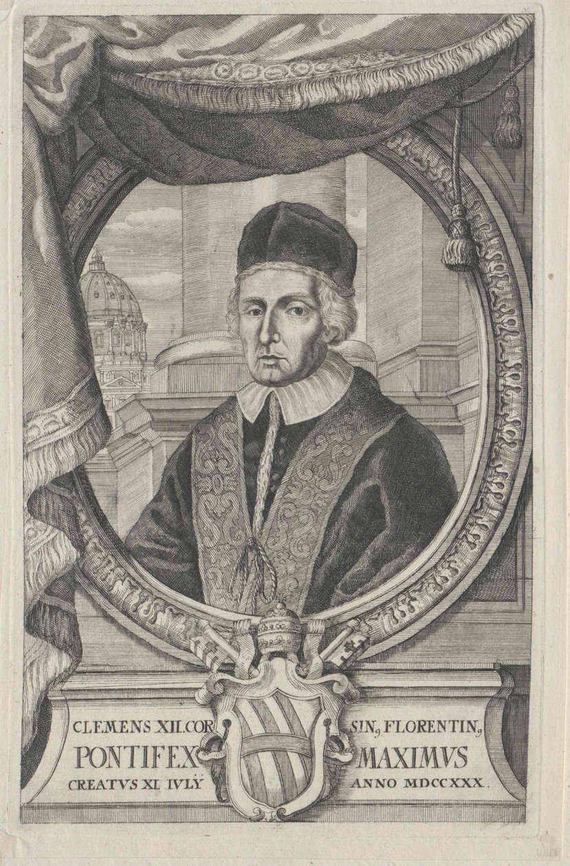 Papież Klemens XII (druk) autorstwa Artist Unknown