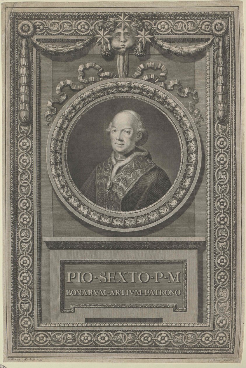 Papież Pius VI (druk) autorstwa Artist Unknown