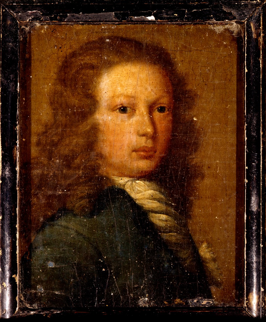 Portret kapitana Williama Kidda jako młodego mężczyzny (olej na płótnie) autorstwa Artist Unknown