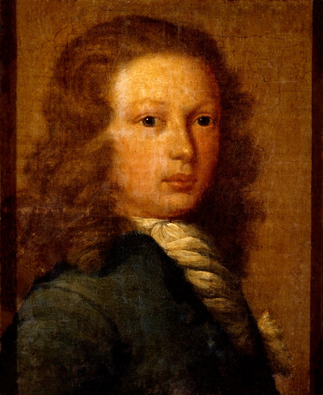 Portret kapitana Williama Kidda jako młodego mężczyzny (olej na płótnie) autorstwa Artist Unknown