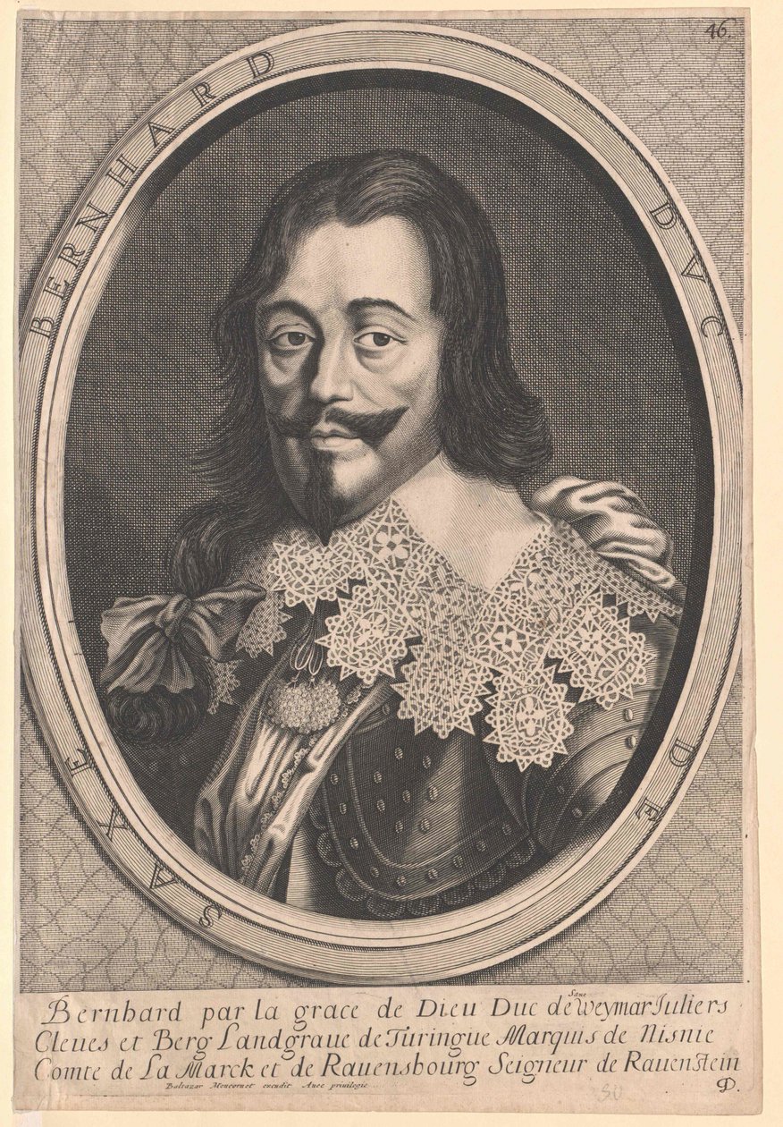 Książę z rodu Sachsen-Weimar Bernard (druk) autorstwa Artist Unknown