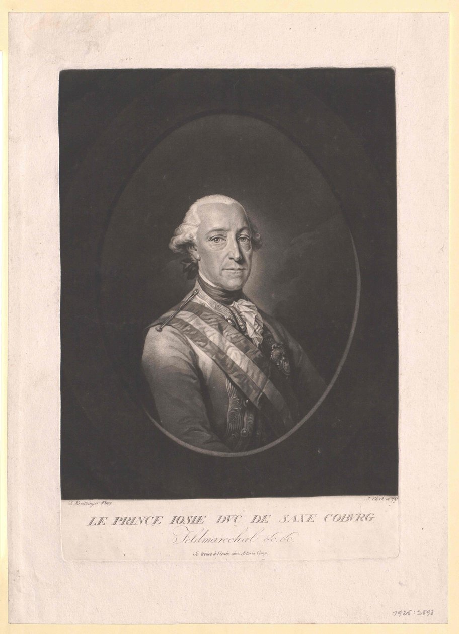 Książę Saksonii Coburg-Saalfeld Frederic Josiah autorstwa Artist Unknown
