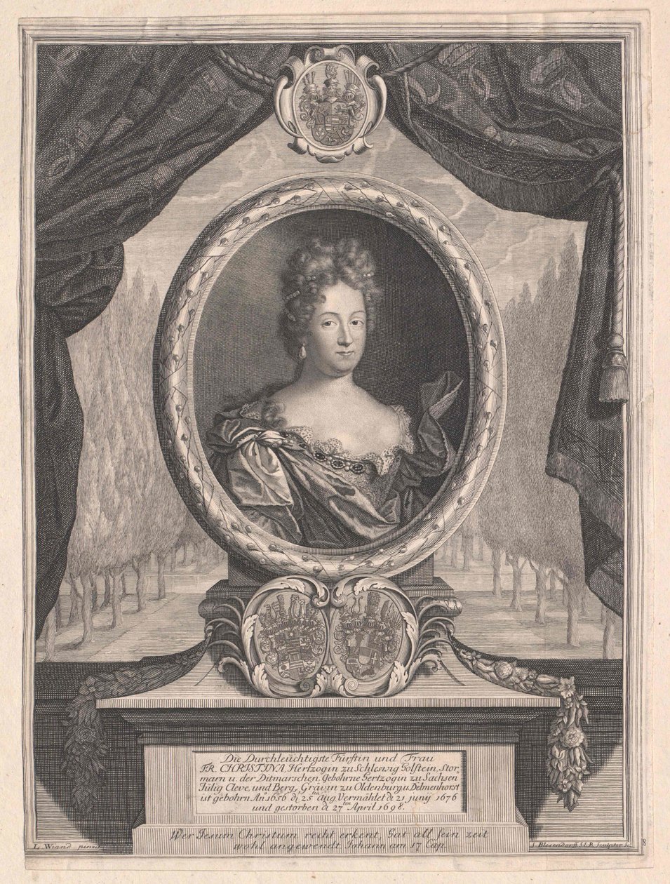 Księżniczka Saksonii-Weissenfels Christine autorstwa Artist Unknown