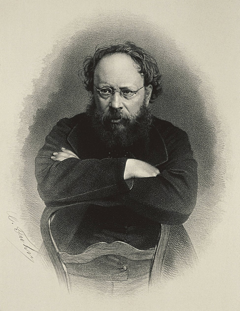 Proudhon, Pierre-Joseph (1809-1865). Francuski teoretyk socjalizmu i ekonomista. Litografia autorstwa Artist Unknown