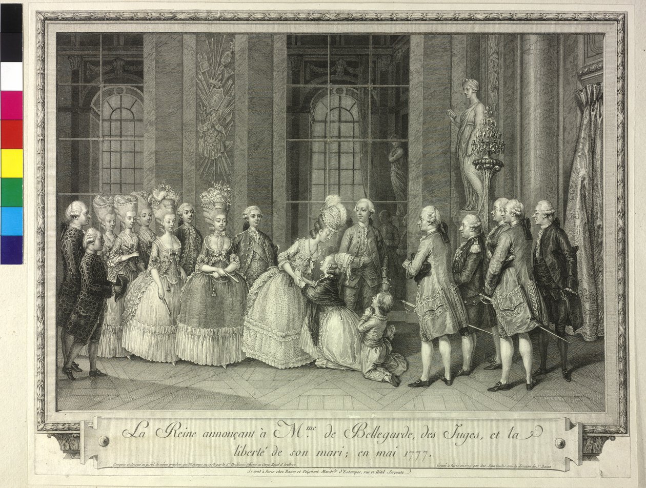 Królowa Maria Antonina ogłasza Madame de Bellegarde 1777 uwolnienie jej małżonka autorstwa Artist Unknown