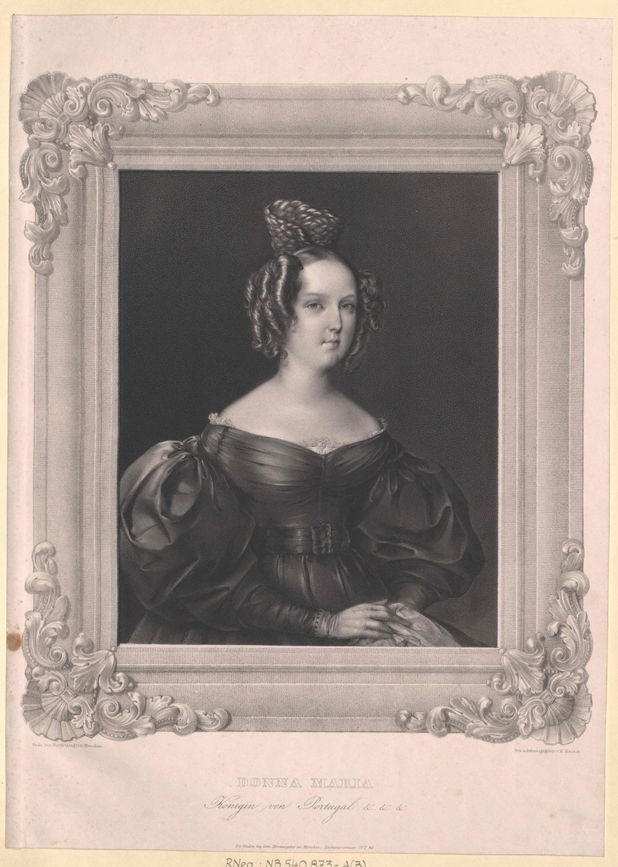 Królowa Portugalii Maria II da Honor autorstwa Artist Unknown
