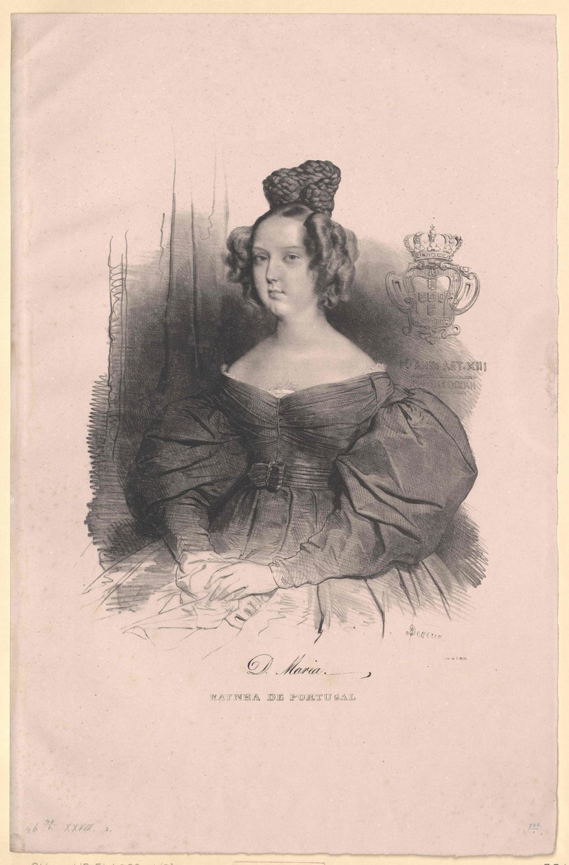 Królowa Portugalii Maria II da Honor autorstwa Artist Unknown