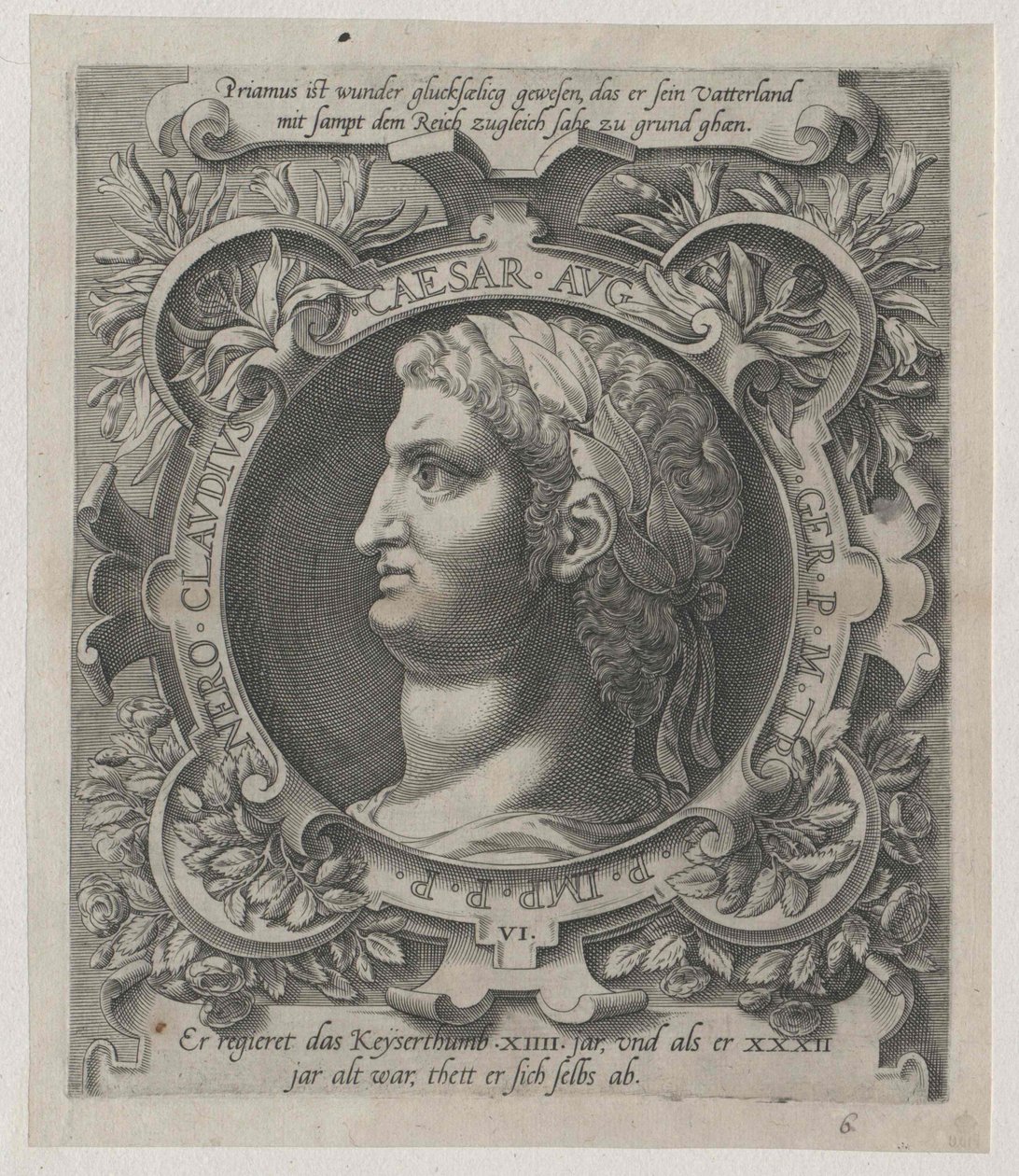 Cesarz rzymski Neron (druk) autorstwa Artist Unknown