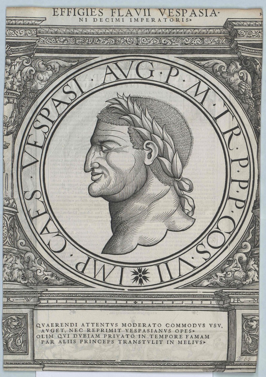 Cesarz rzymski Wespazjan autorstwa Artist Unknown