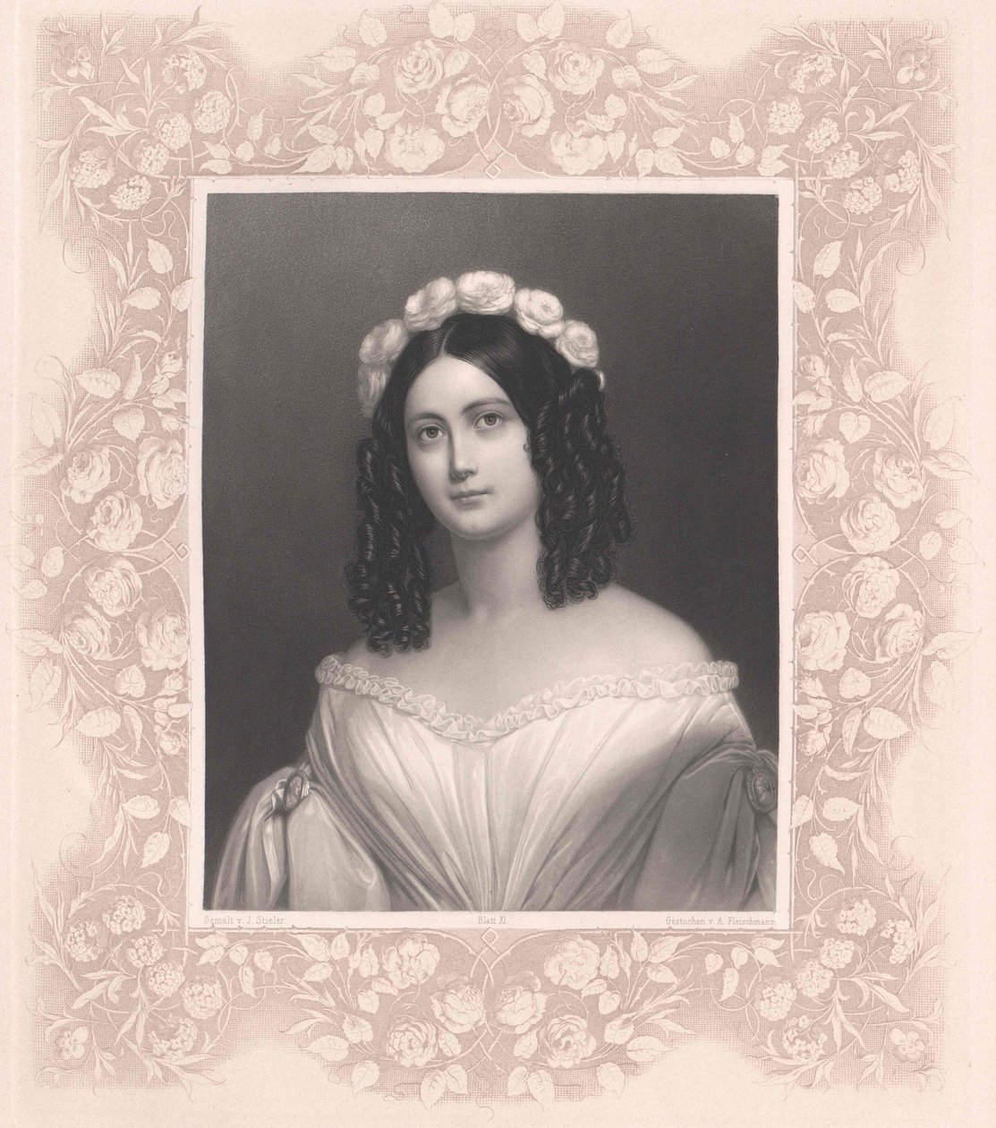 Rosalie Julie von Wuellerstorf i Urbair (druk) autorstwa Artist Unknown