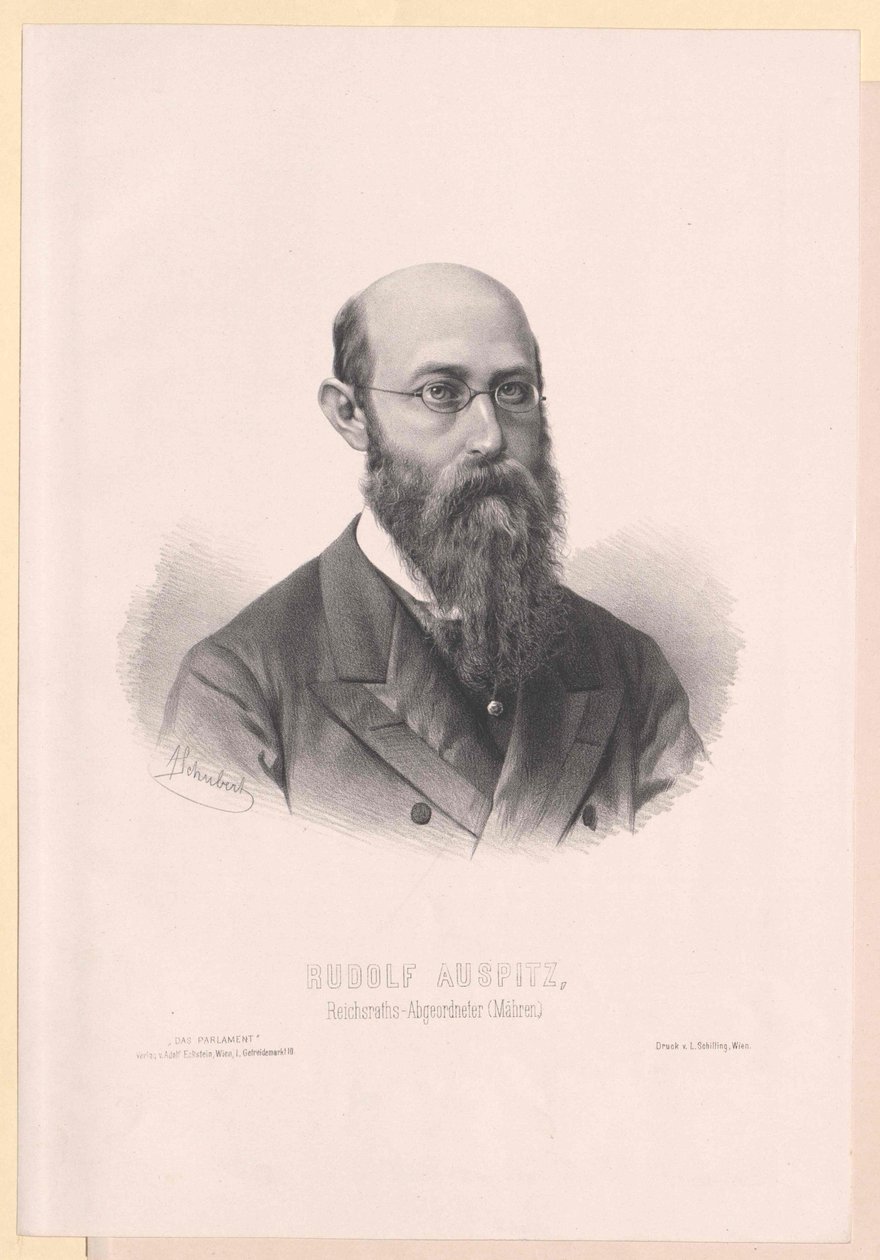 Rudolf Auspitz (druk) autorstwa Artist Unknown