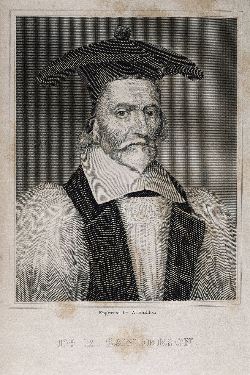 SANDERSON, Robert (1587-1663). Angielski teolog i kazuista. Rycina. autorstwa Artist Unknown