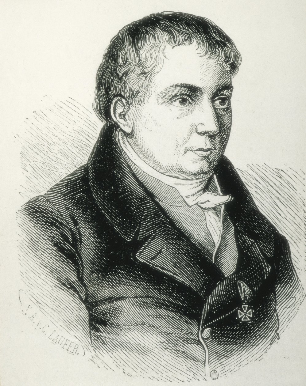 SCHLEGEL, Friedrich von (1772-1829). Niemiecki poeta, krytyk i uczony. Krytyczny przywódca niemieckiego romantyzmu. Rycina autorstwa Artist Unknown