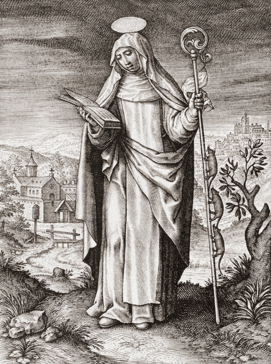 Święta Gertruda z Nivelles autorstwa Artist Unknown