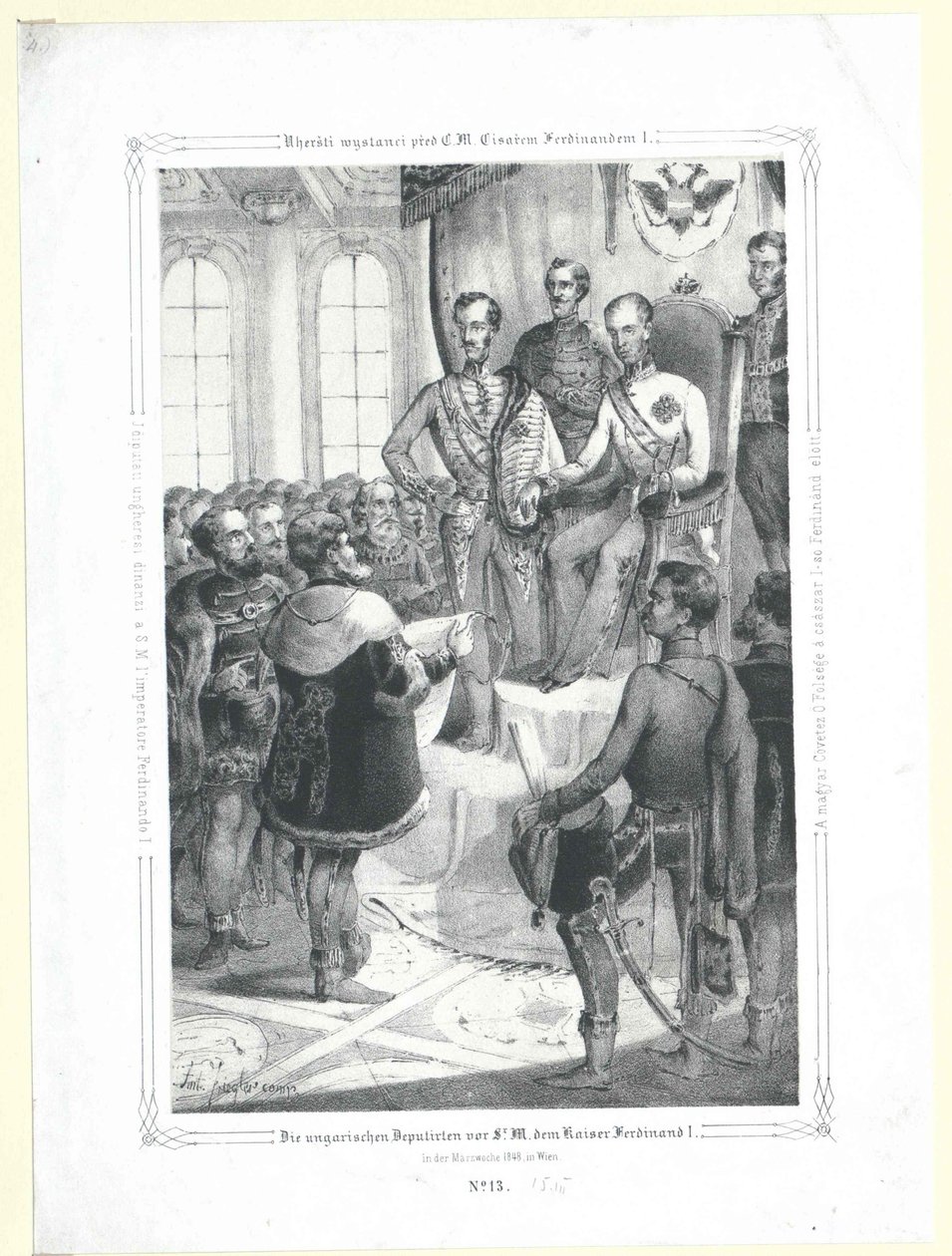 Posłowie węgierscy przed sir M. cesarzem Ferdynandem I w tygodniu w marcu 1848 r. autorstwa Artist Unknown