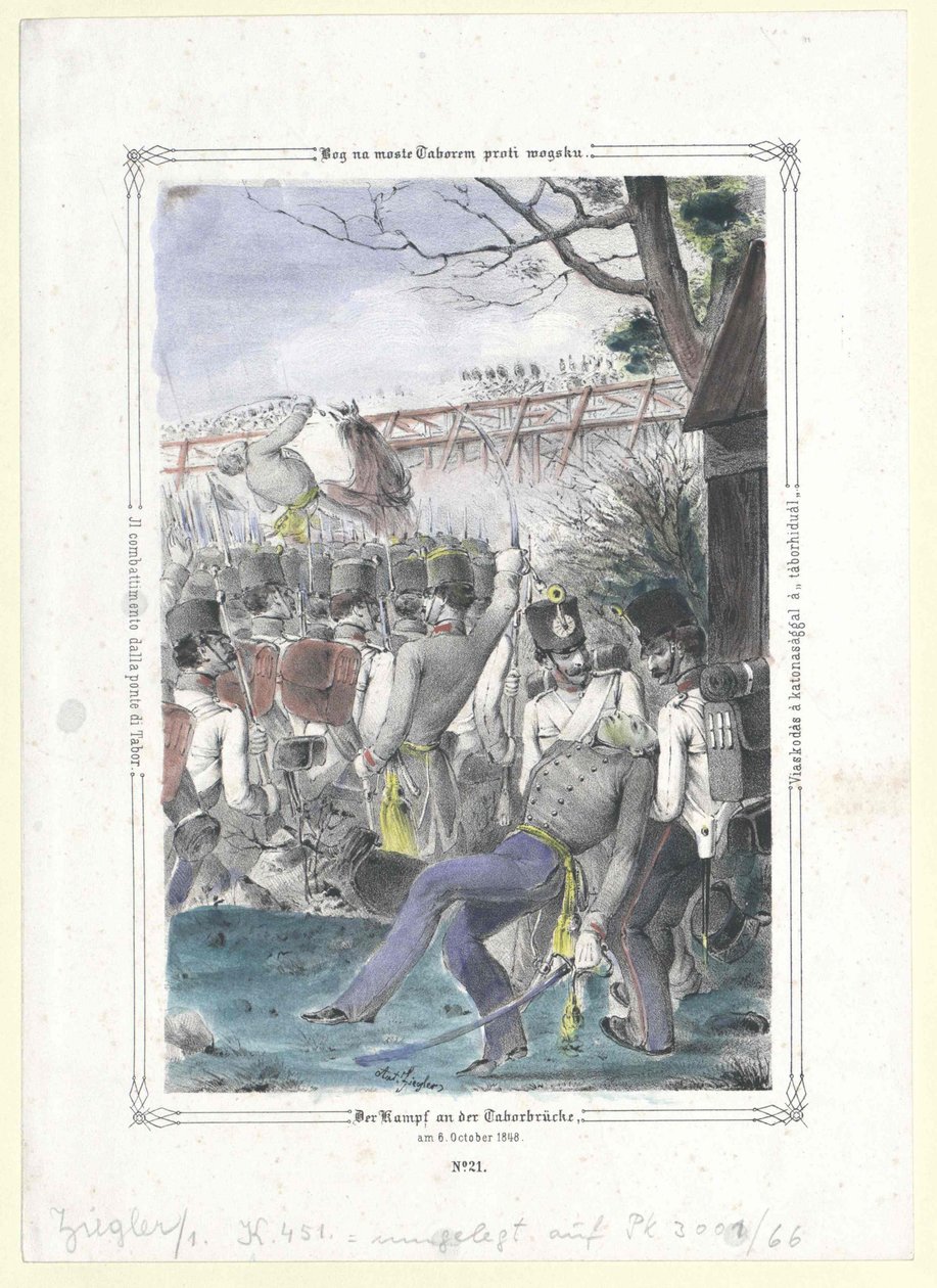 Walka na Taborbruecke (moście Tabor) autorstwa Artist Unknown