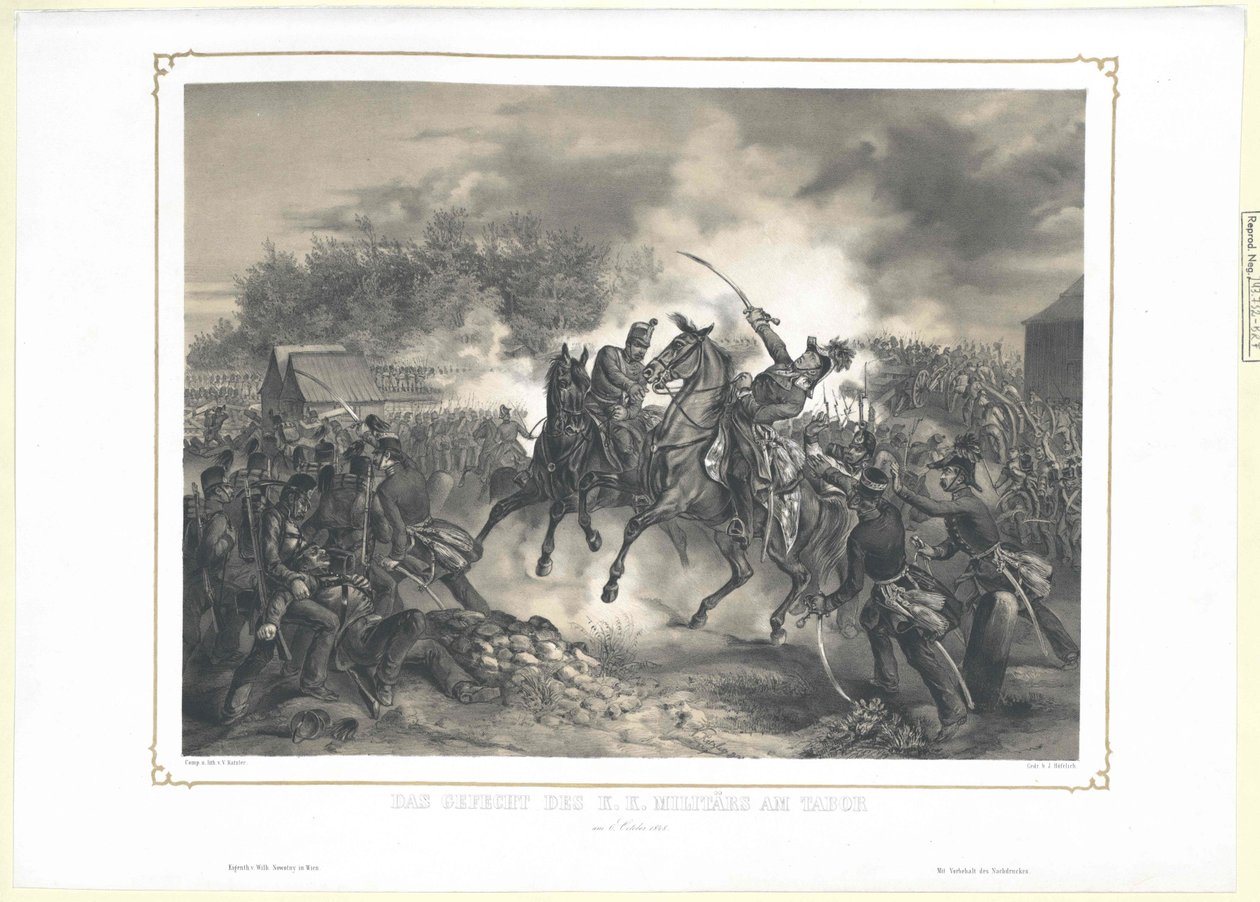 Bój k. k. oficerów wojskowych pod Taborem 6 października 1848 r. autorstwa Artist Unknown