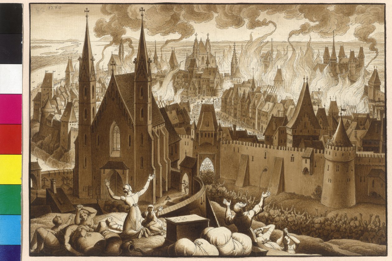 Ogromne podżeganie do Wiednia między królem Ottokarem w 1260 roku autorstwa Artist Unknown