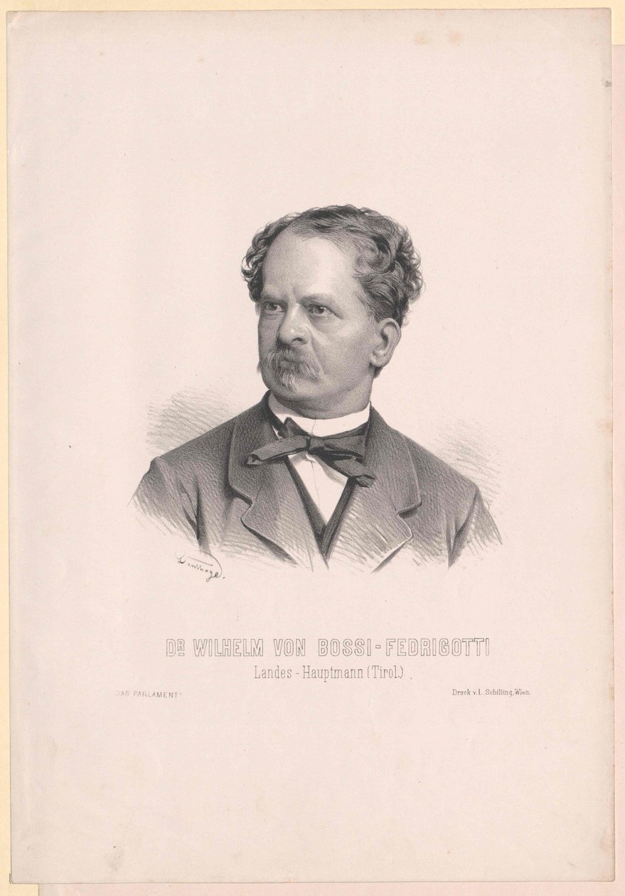 Wilhelm Bossi-Fedrigotti z Belmonte (druk) autorstwa Artist Unknown