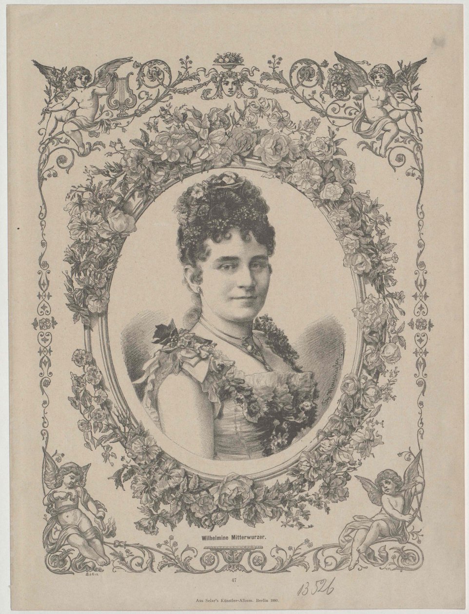 Wilhelmine Mitterwurzer (druk) autorstwa Artist Unknown