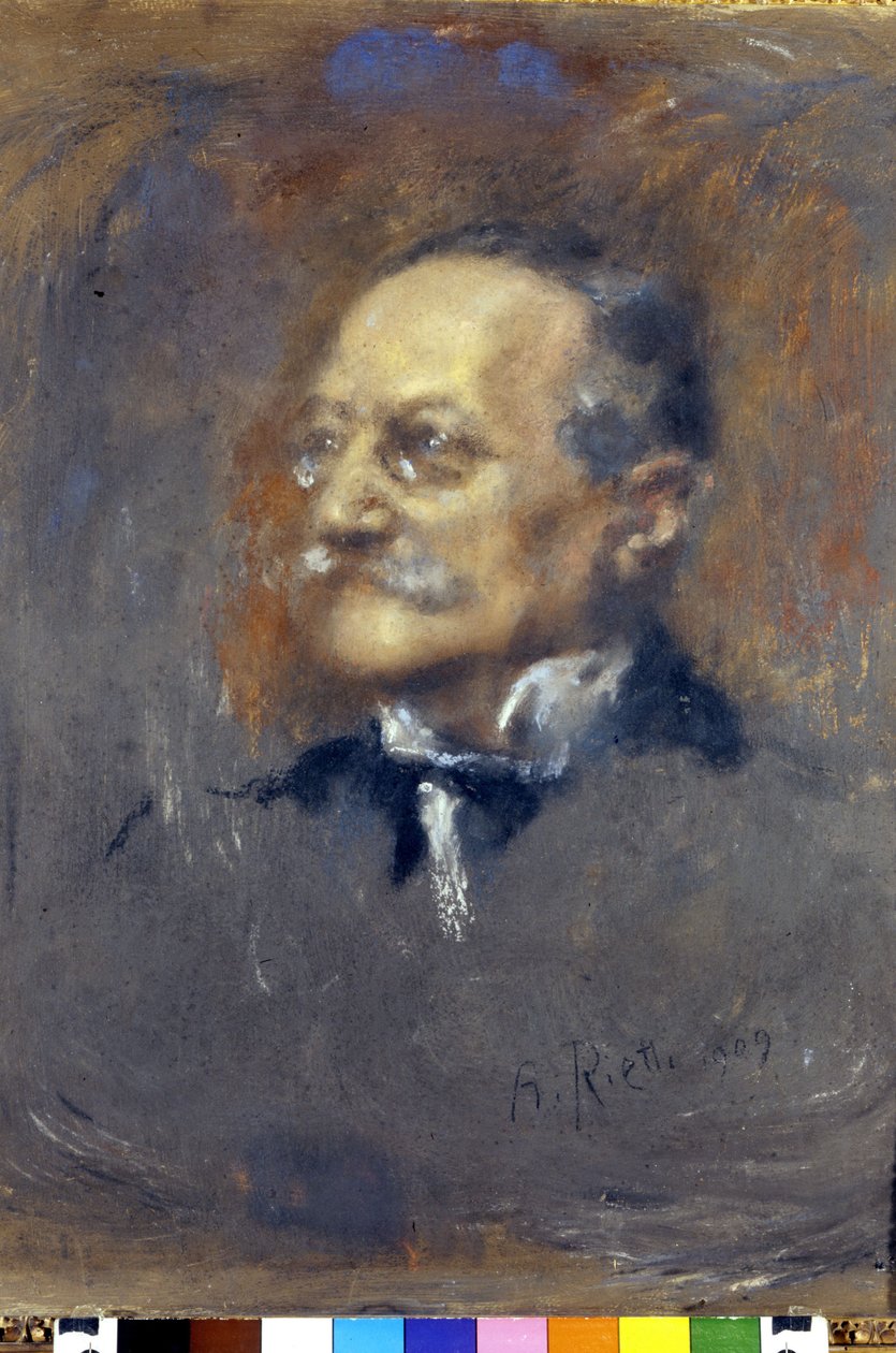 portret Arrigo (lub Enrico) Boito (1842-1918), włoskiego kompozytora i pisarza. (Pastel de Rietti). autorstwa Arturo Rietti