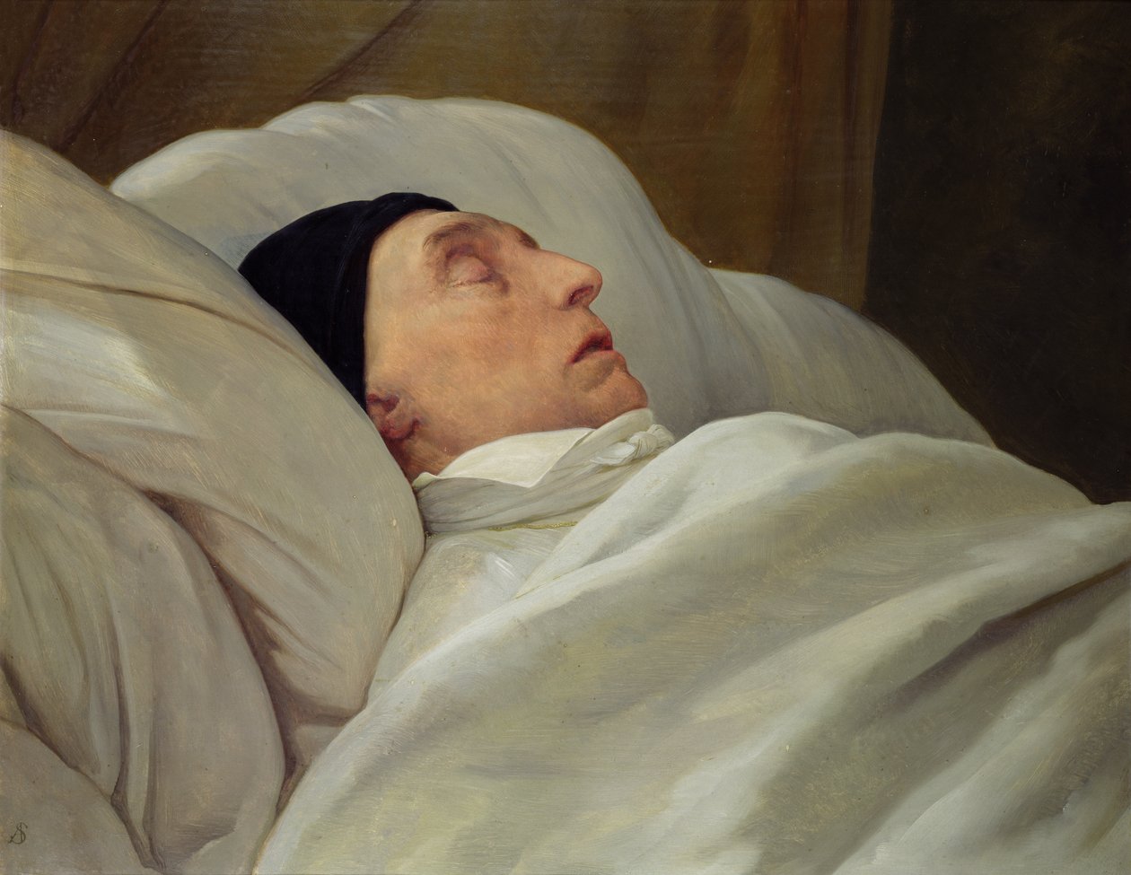 Marie Joseph (1757-1834) markiz de La Fayette na łożu śmierci autorstwa Ary Scheffer