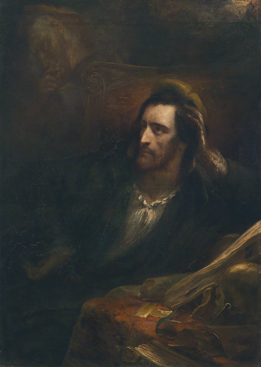 Faust w swoim gabinecie, sygnowany i datowany Ary Scheffer 1831 prawy dolny autorstwa Ary Scheffer